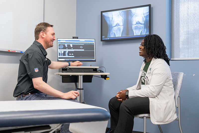 MSU Student Grateful to Work with Detroit Lions and Henry Ford Health Physicians. 